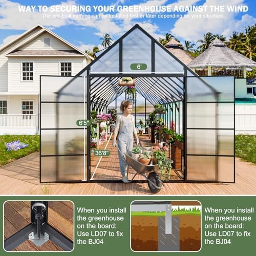 36x10x10 FT Extra Large Greenhouse for Outdoors, Heavy Duty