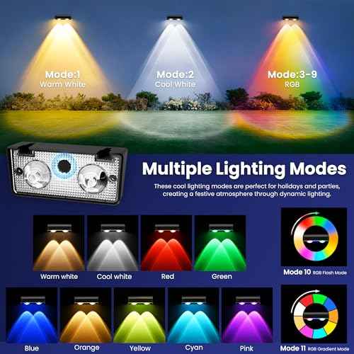 Color-Changing Solar Fence Lights – 16 Pack