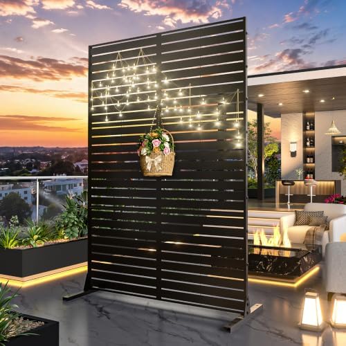 MTART Metal Privacy Screen 72" H x 47.2" Decorative Outdoor Privacy