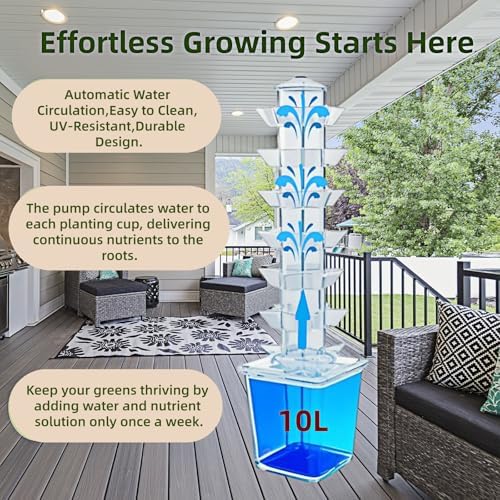 Hydroponic Growing Tower, 35-Pod Indoor Vertical Garden with Pump &