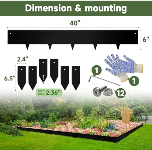 Steel Landscape Edging 6 Inch Metal Landscape Edging 20Ft Total 6-Pack