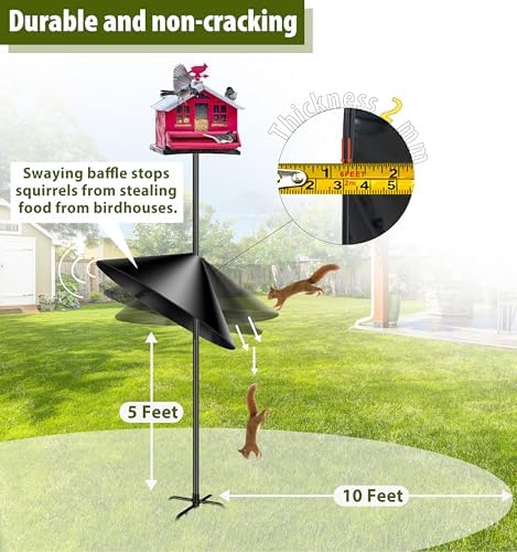 Squirrel Baffle,19-Inch Squirrel Baffle for Bird Feeder