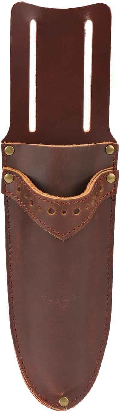 Tourbon Leather Garden Pruning Shears Folding Saw Double Holster Gardening Soil Knife Sheath Pouch Multipurpose Tool Holder for Belt, Brown