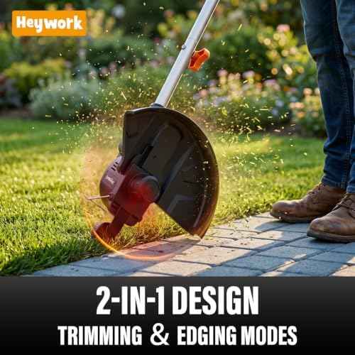 20V 12" Cordless String Trimmer, Electric Weed Wacker & Edger