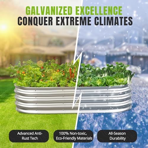 Sponvatt Raised Garden Bed - Outdoor Galvanized Raised Garden Bed