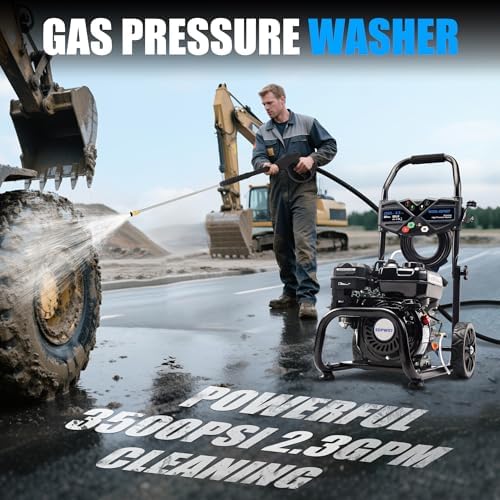 3500 PSI Gas Pressure Washer, 2.3 GPM – Heavy Duty High Power with