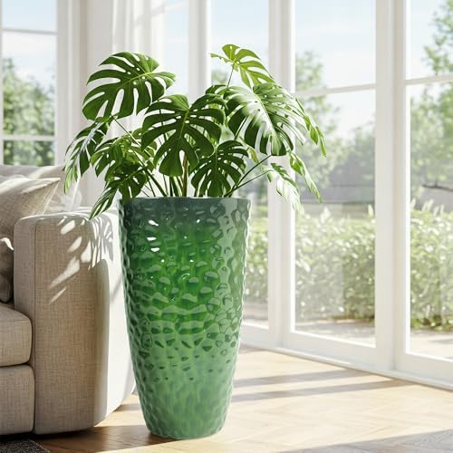 Worth Garden 14" Dia x 24" H Large Plastic Planters with Drainage