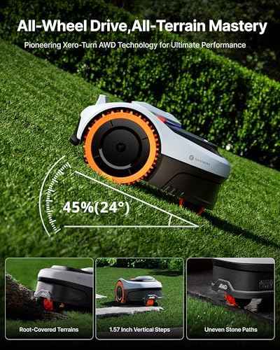 Segway Navimow i210 AWD Robot Lawn Mower Wire Free, 0.25 Acre, 45% Slopes