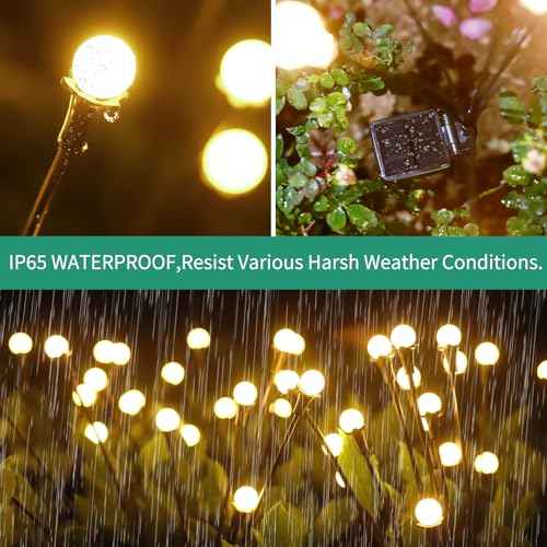 vignuto Solar Lights Outdoor Waterproof, 8 Packs 64LED, Solar Garden Lights, Garden Decor, Patio Decor, Unique Gifts for Women, Gifts for Grandma