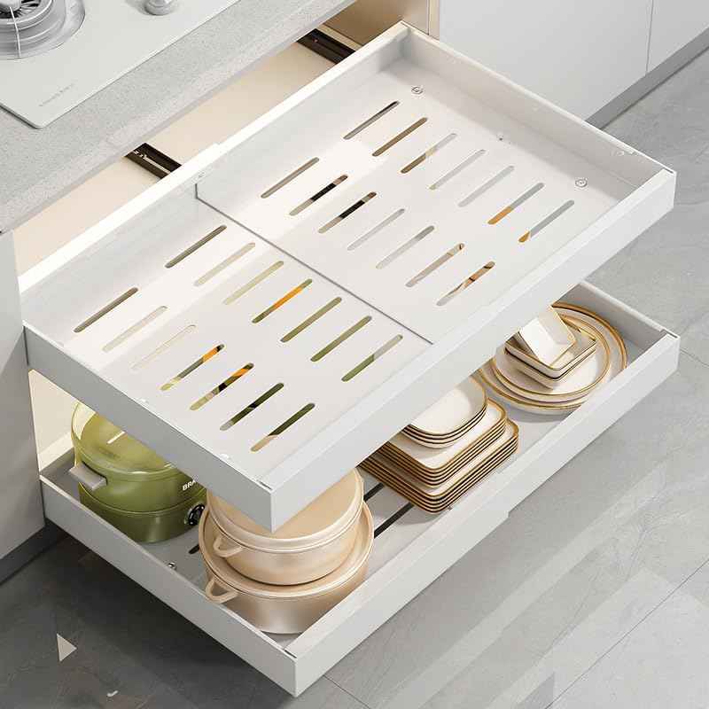 Pull-Out Cabinet Organizer, 2-Pack, White