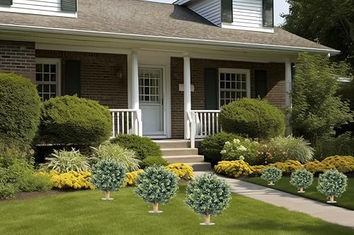 Artificial Boxwood Ball Bush 27" Tree UV Resistance Rated with Spike.