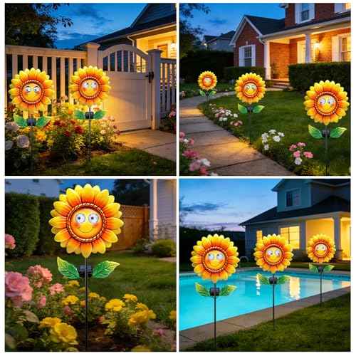 Animated Solar Sunflower Garden Stake
