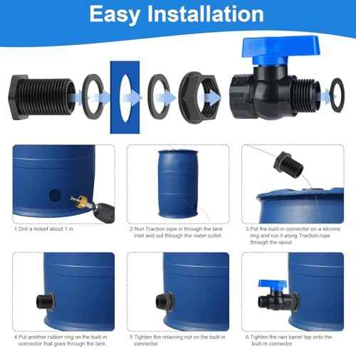 PVC Rain Barrel Spigot Kit 3/4" GHT Garden Diverter Kit With Bulkhead Fitting Garden Hose Faucet Thread Ball Valve for Water Adapter Tanks, Aquariums Rain Barrel Diverter Kit （2 Pack）