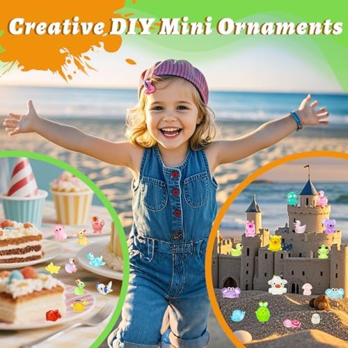 150 Pcs Mini Resin Animals Variety Pack Tiny Animals Miniature Figures Luminous Figurines for Dollhouse Micro Landscape Aquarium Potted Fairy Garden DIY Decor