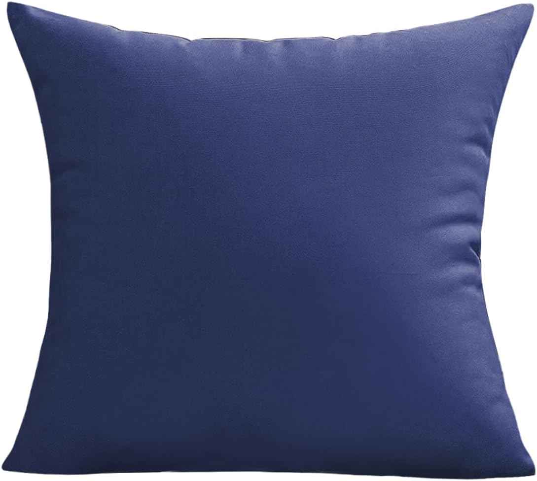VAKADO Outdoor Waterproof Throw Pillow Covers 18X18 Set of 2 Decorative DarkBlue Patio Furniture Cushion Cases Outside Decor for Couch Garden Bench Porch