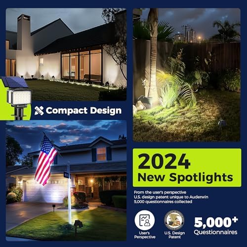 Solar Spot Lights Outdoor Waterproof, 1 Packs, Cool White