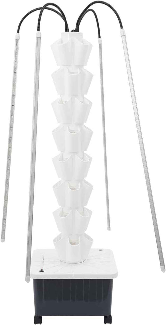 Hydroponic Tower, Vertical Planter Tower, 40 Planting Holes Water Planting Growing System Kit, Hydroponics Growing System Container with LED Grow Light for Herbs, Fruits and Vegetables