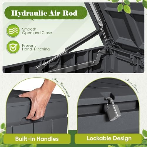Flamaker Outdoor Storage Box 80 Gallon Resin Waterproof Deck Box