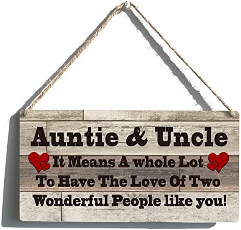 Family Sign Gift Farmhouse Auntie & Uncle it Means a Whole Lot To Have