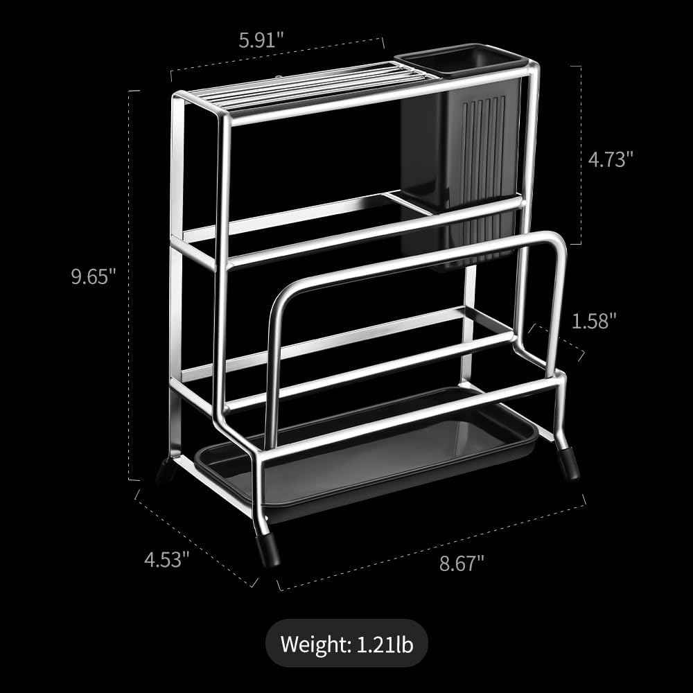 18/8 Stainless Steel Cutting Board and Pot Lid Organizer