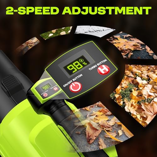 SILVEL Brushless Leaf Blower Cordless, 750CFM 250MPH Electric Leaf Blower with 2×6.0Ah Batteries & Quick Charger, LCD Screen Variable Speed Handheld Blower for Lawn Care, Yard, Dust & Snow