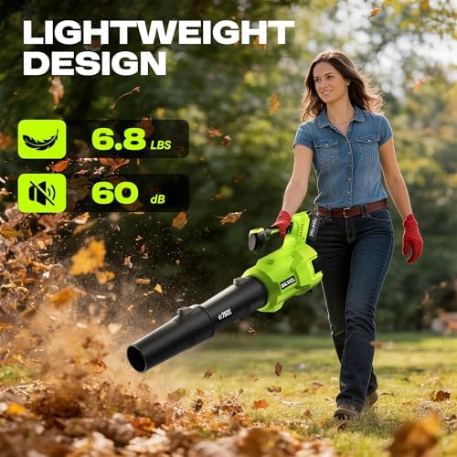SILVEL Brushless Leaf Blower Cordless, 750CFM 250MPH Electric Leaf Blower with 2×6.0Ah Batteries & Quick Charger, LCD Screen Variable Speed Handheld Blower for Lawn Care, Yard, Dust & Snow