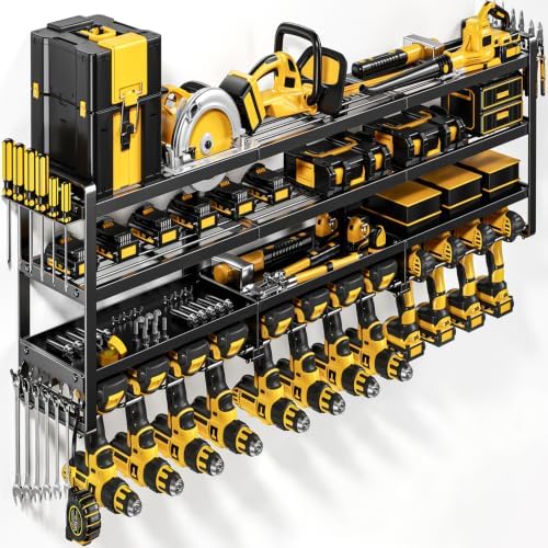 POKIPO 49" W Large Power Tool Organizer Wall Mount, 4 Layer Heavy Duty