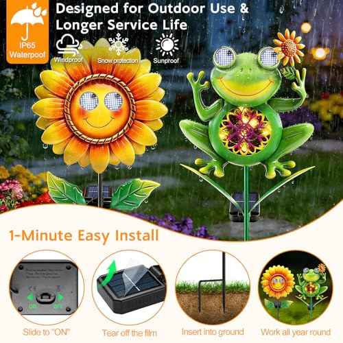 Animated Solar Sunflower Garden Stake