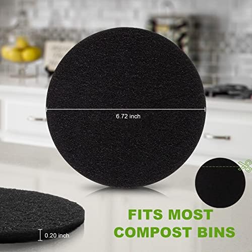 10 Pack Charcoal Filters for Kitchen Compost Bin, Compost Filters for
