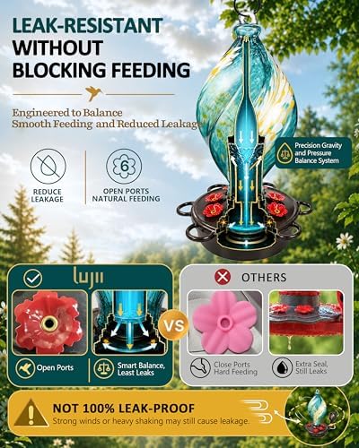 LUJII Smart Hummingbird Feeder with Camera for Outdoor Hanging, Hand