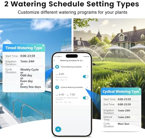 WiFi Water Timer for Garden Hose with Brass Inlet,Smart Hose Timer