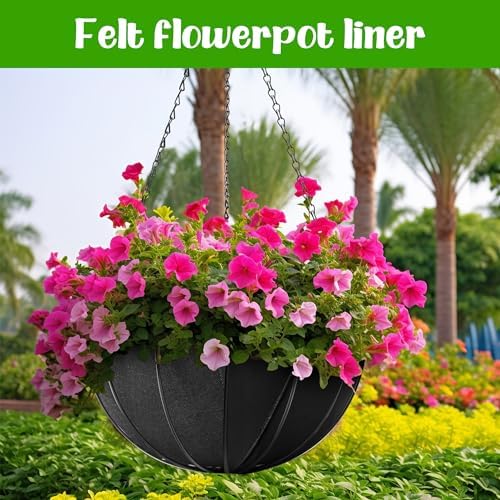 Adnee 4 Pcs 16 Inch Fabric Planter Basket Liner-Felt Flower Pot