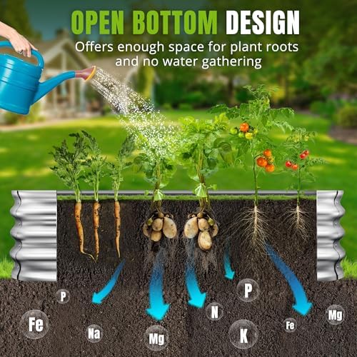 Sponvatt Raised Garden Bed - Outdoor Galvanized Raised Garden Bed