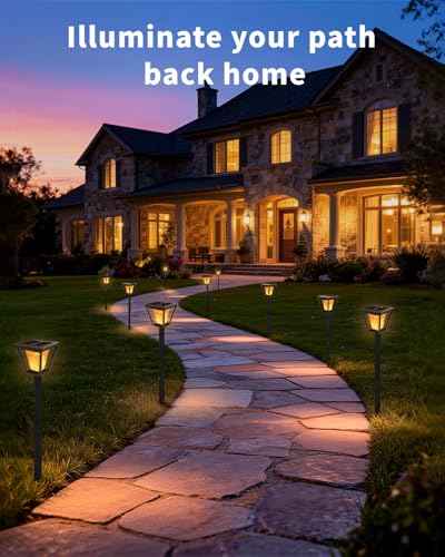 10-Pack Flickering Flame Solar Pathway Lights