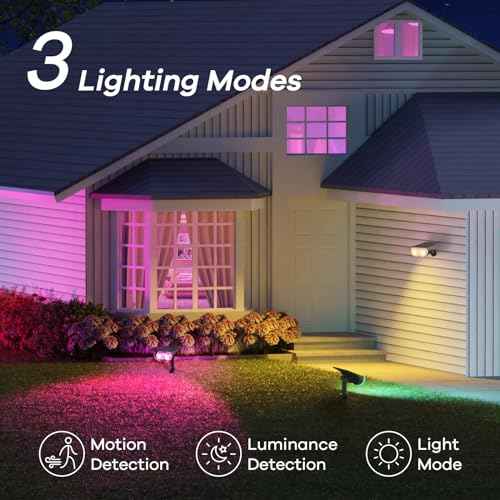 Linkind Smart Solar Lights Outdoor SL5 with Motion Sensor,6 Pack, IP65 | APP Control,Color Changing Solar Spot Lights Outdoor Waterproof,43 Preset Scenes,Landscape Lighting for Yard,Garden,Patio