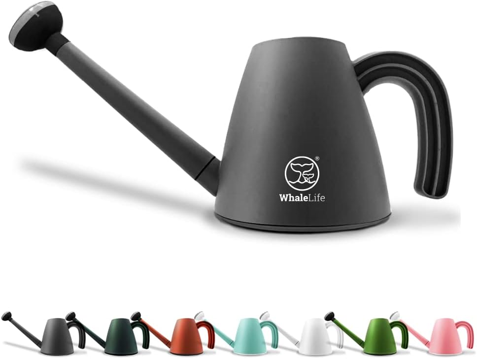 WhaleLife Indoor Watering Can for House Bonsai Plants (2.0L, Gray)