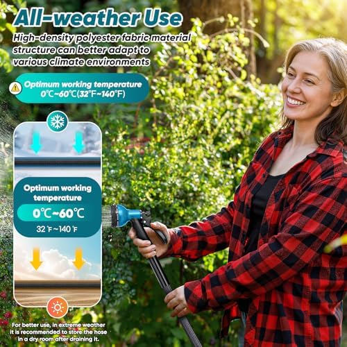 Garden Hose 100FT Non-Expanding, Lightweight Hose With 10-Function