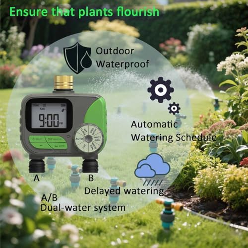 Drip Irrigation System with Water Timer for Garden,Main ID 1/2inch