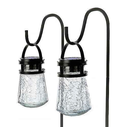 Crackle Glass Solar Lanterns – 2 Pack