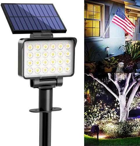 Solar Spot Lights Outdoor Waterproof, 1 Packs, Cool White