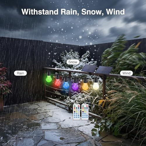 Auroraworld 48FT Commercial Outdoor String Lights RGB - Dimmable