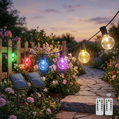 Auroraworld 48FT Commercial Outdoor String Lights RGB - Dimmable