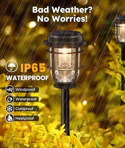 Warm-Glow 3-in-1 Solar Pathway Lights – 8 Pack