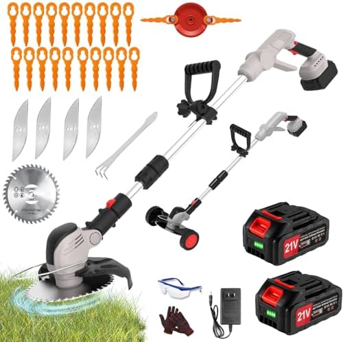 Electric Weed Wacker Eater Cordless String Trimmer Battery Powered