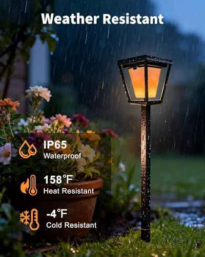 Flickering Flame Solar Pathway Lights – 6 Pack