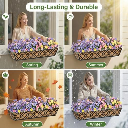 Y&M 4-Pack 30 Inch Railing Planter Boxes 24 Inch 2 Pack, Hanging