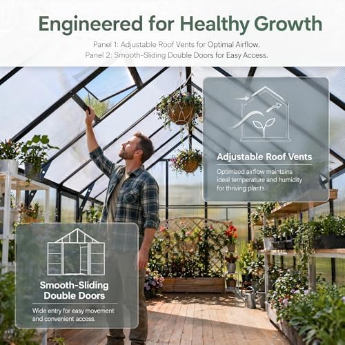 36x10x10 FT Extra Large Greenhouse for Outdoors, Heavy Duty