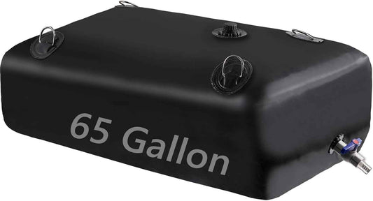 Water Storage Bladder, Water Tank 65 Gallon Foldable Portable Water Storage, Large Water Storage Containers with 3/4" PVC Spigot and Overflow Kit for Camping, Garden, Emergency Water Storage