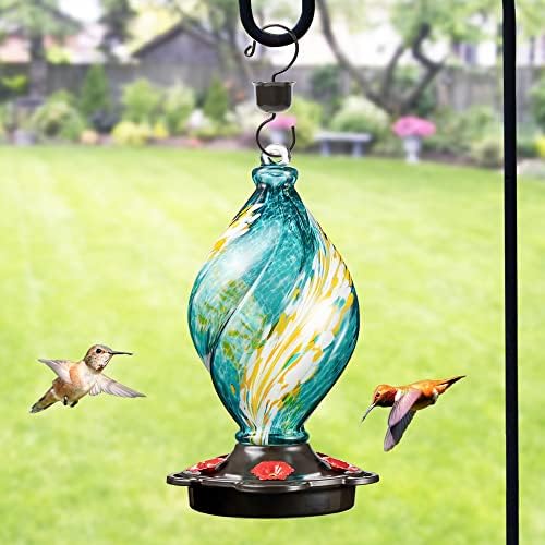 LUJII Ice Cream Shaped Spiral Hummingbird Feeder for Outdoors Hanging