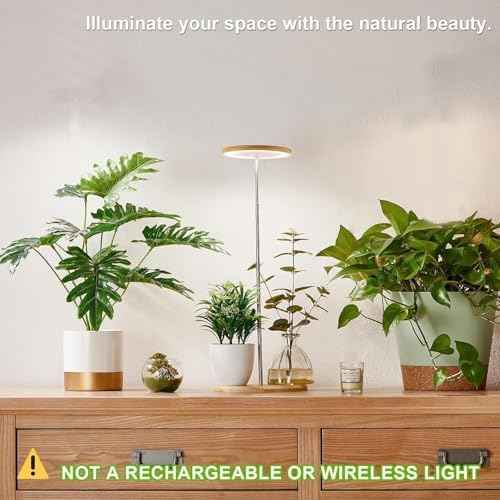 Plant Grow Light for Indoor Plant,yadoker Bamboo Mini LED Grow Light Garden,Height Adjustable,Automatic Timer with 8/12/16 Hours